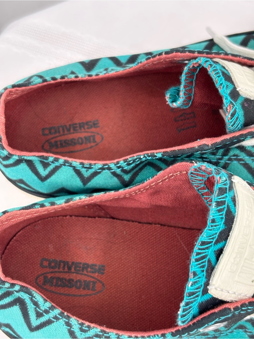 Converse X Missoni Zigzag Teal/Black Sneakers Women’s Size 9 Men’s 7 - Picture 4 of 9
